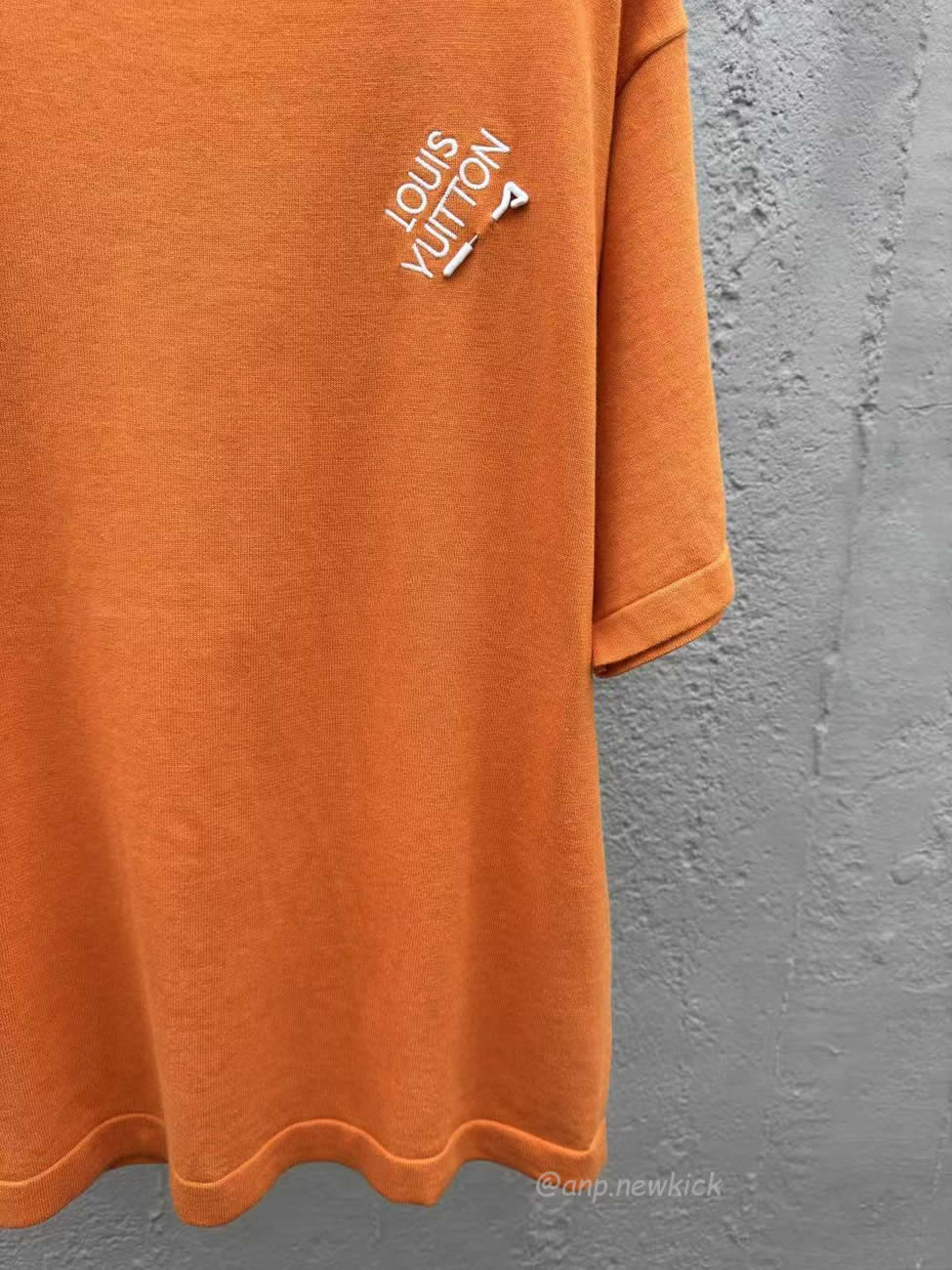 Louis Vuitton Pin Knit Short Sleeve Embroidered Logo Orange T Shirt (3) - www.newkick.org